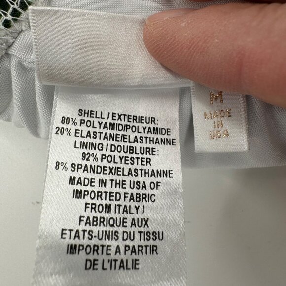 Milly Cabana Palm Print Bikini Set - M - Ruffled Top & Bottom - Green & White - Picture 9 of 9